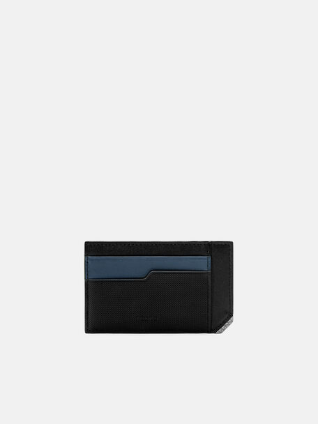 Leather Card Holder in Pixel, Black