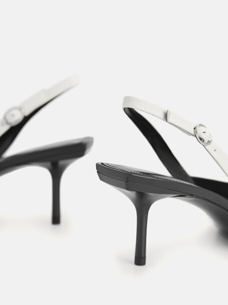 PEDRO Icon Leather Heel Sandals, Black