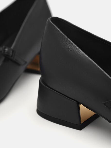 PEDRO Icon Leather Heel Sandals, Black