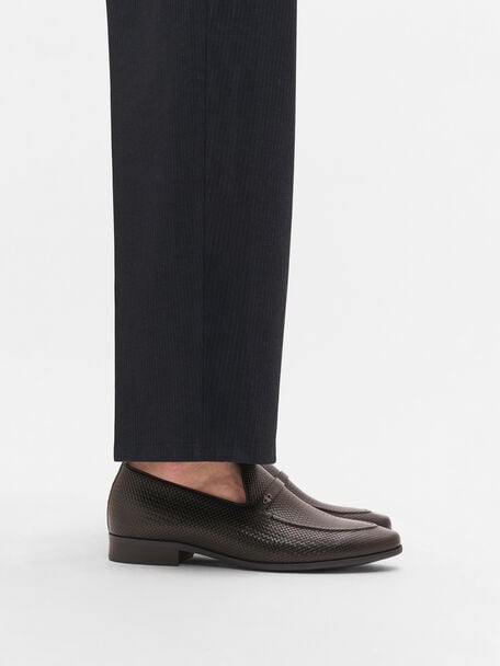 Woven Leather Loafers, 