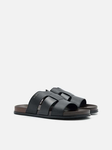 Woven Slide Sandals, , hi-res
