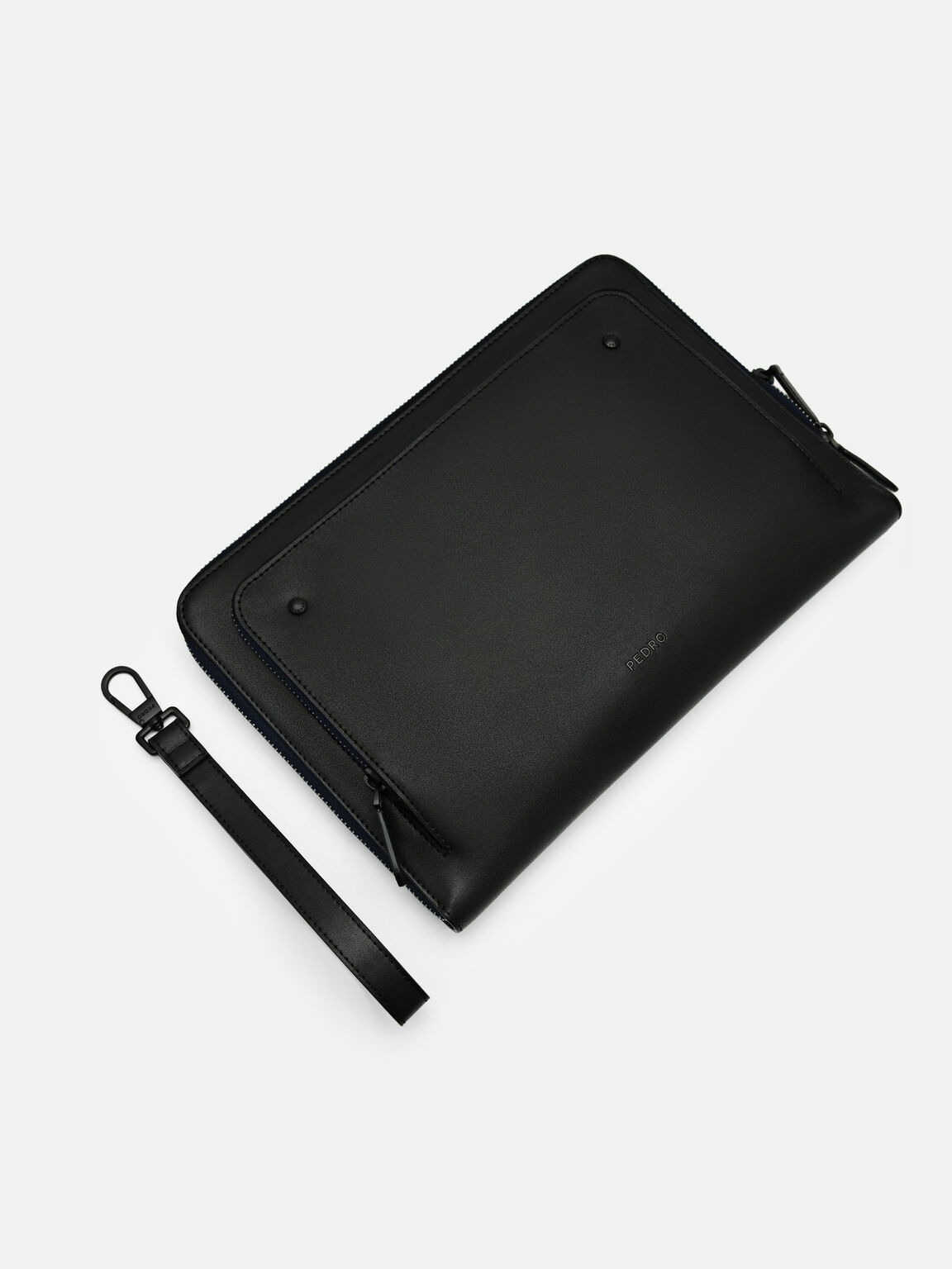 Leather Clutch Bag, Black
