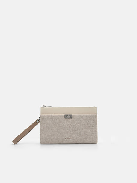 Edge Clutch Bag, Beige, hi-res