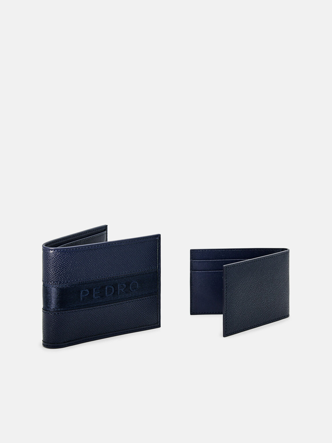 Striped Leather Bi-Fold Wallet with Insert, 
