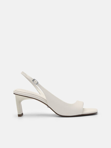 PEDRO Studio Simone Leather Heel Sandals, Chalk, hi-res