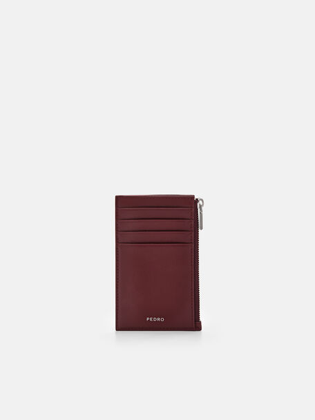 Leather Card Holder, Wine, hi-res
