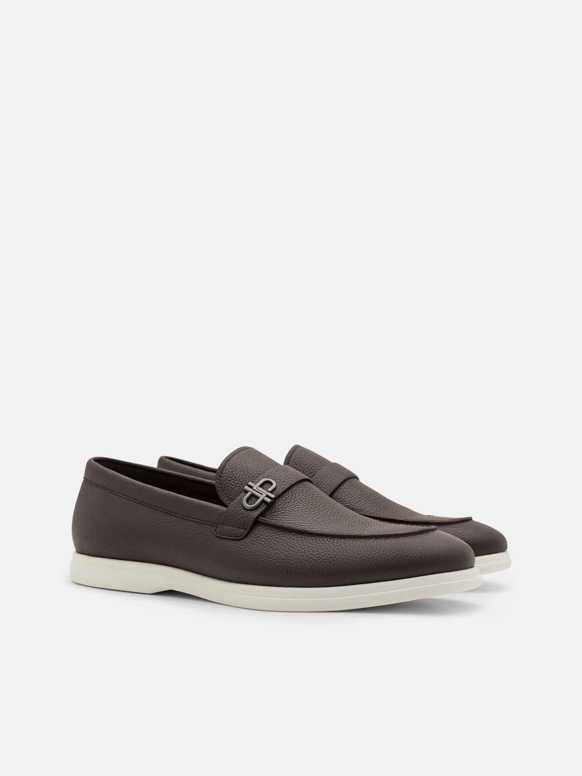 Tumbled Leather Loafers, , hi-res