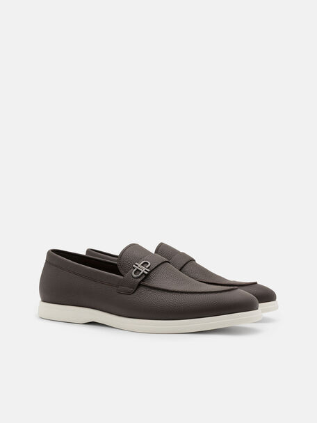 Tumbled Leather Loafers, , hi-res