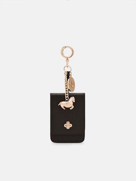 Horse Charm Leather Card Holder, , hi-res