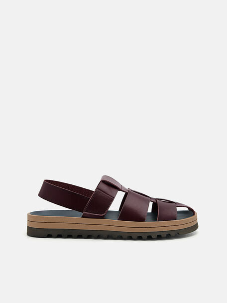George Caged Sandals, Dark Brown, hi-res