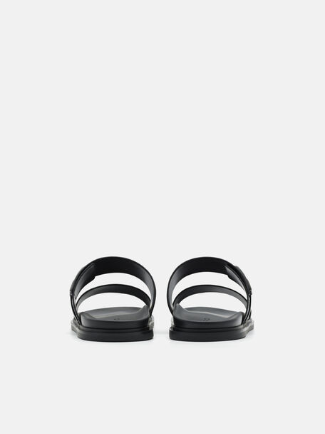 PEDRO Icon Leather Heel Sandals, Black