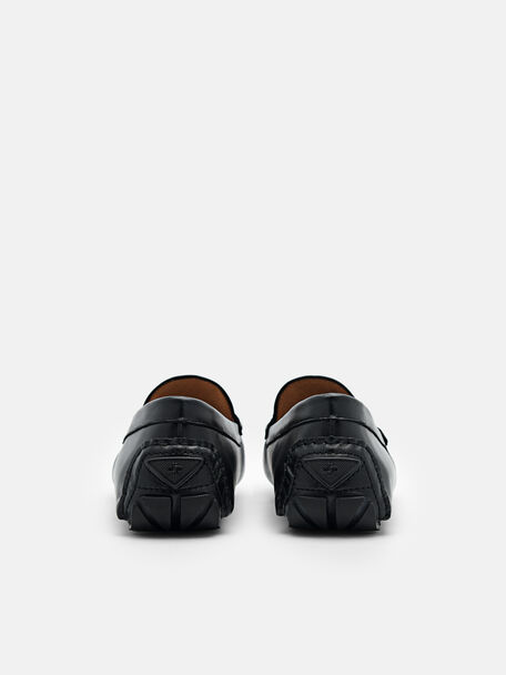 PEDRO Icon Leather Heel Sandals, Black