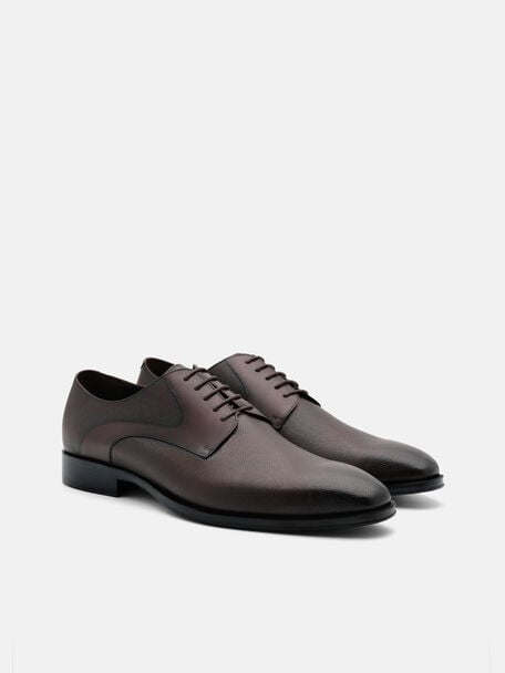 Sepatu Derby Kulit Saffiano, 
