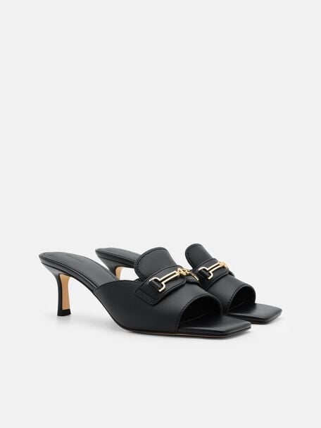 Alistair Leather Horsebit Heel Sandals, , hi-res