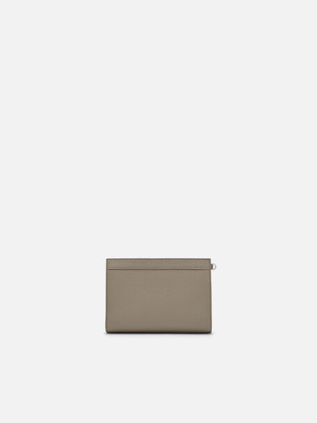 Pouch Mini Kulit dengan Ritsleting, 