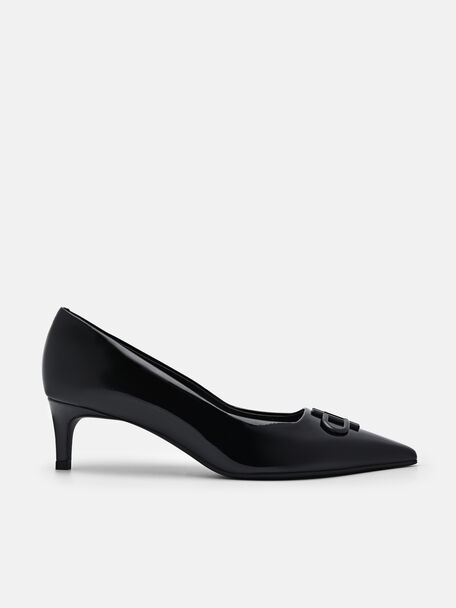 PEDRO Icon Leather Heel Pumps, Black, hi-res