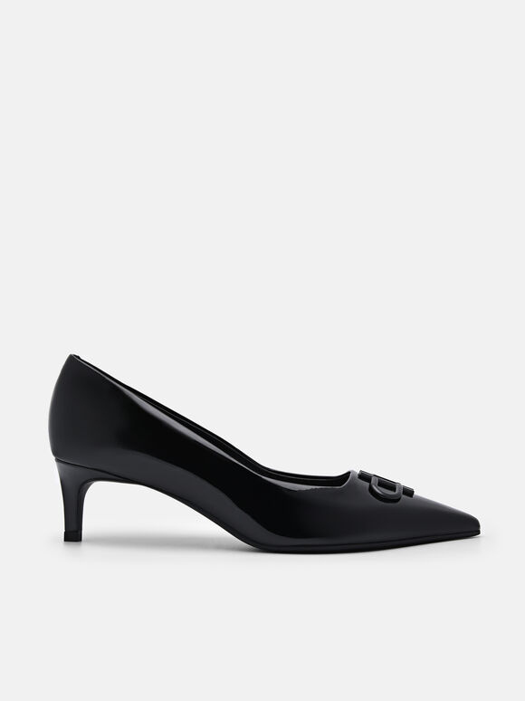 PEDRO Icon Leather Heel Pumps, Black, hi-res