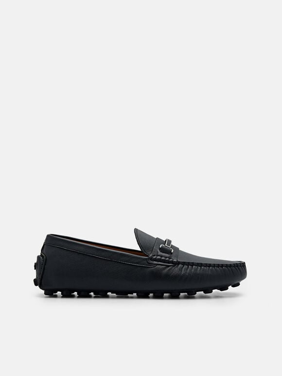 Sepatu Mengemudi Kulit Horsebit Steven, 