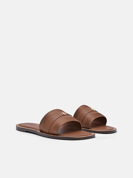 PEDRO Icon Leather Heel Sandals, Black
