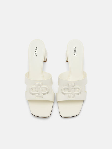 PEDRO Icon Leather Heel Sandals, Black
