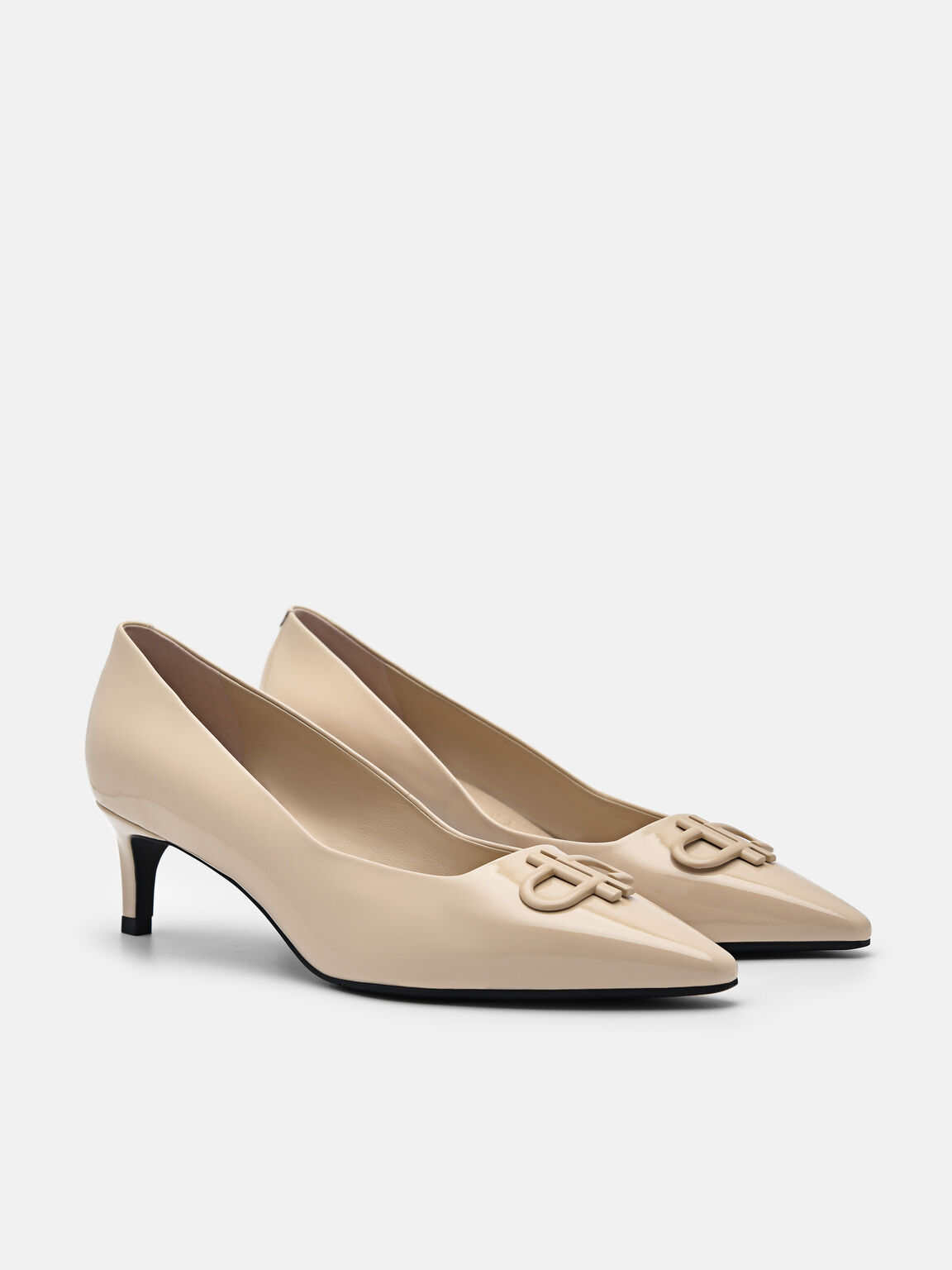 PEDRO Icon Leather Heel Pumps, Sand