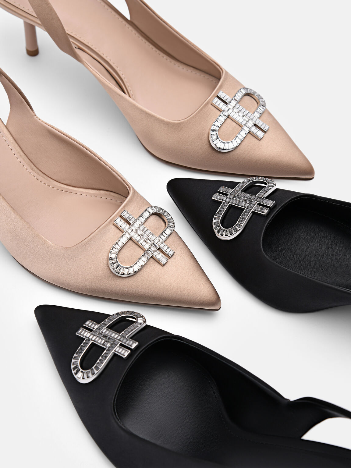 PEDRO Icon Satin Pumps, Black
