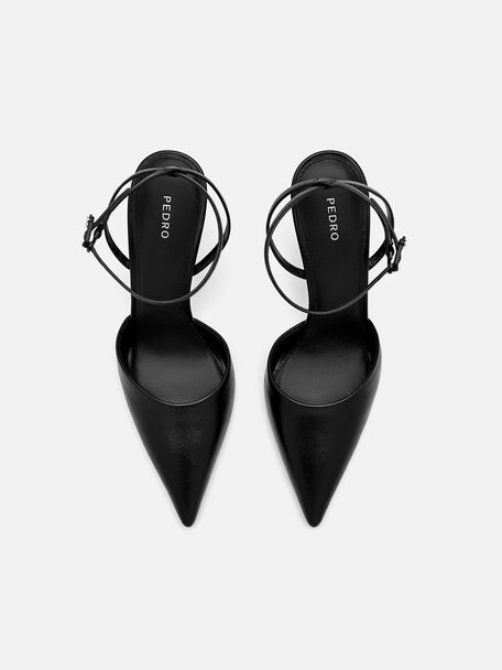 PEDRO Icon Leather Heel Sandals, Black