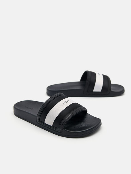 PEDRO Icon Leather Heel Sandals, Black