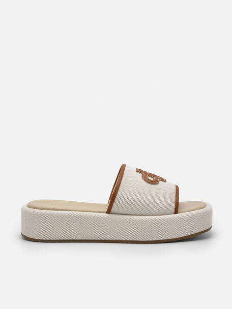 PEDRO Icon Canvas Wedge Sandals, Beige, hi-res