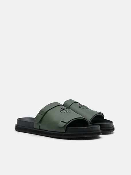 PEDRO Icon Leather Heel Sandals, Black