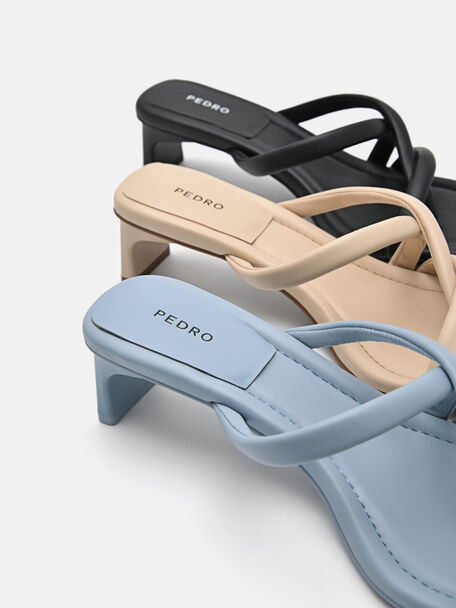 PEDRO Icon Leather Heel Sandals, Black