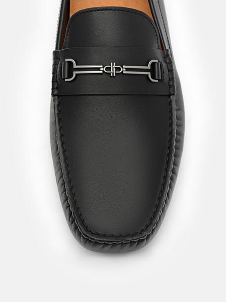 PEDRO Icon Leather Heel Sandals, Black