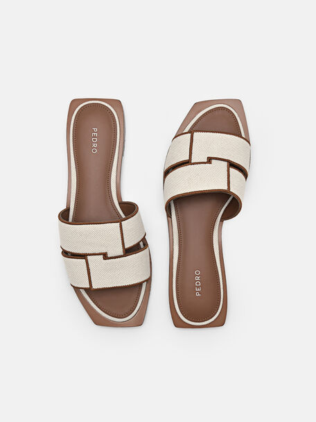 PEDRO Icon Leather Heel Sandals, Black