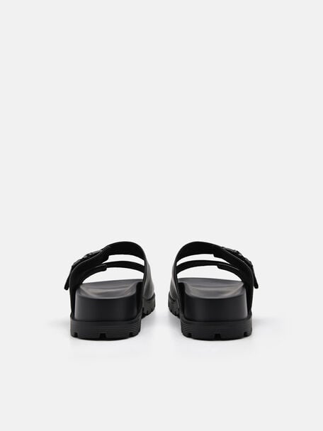 PEDRO Icon Leather Heel Sandals, Black