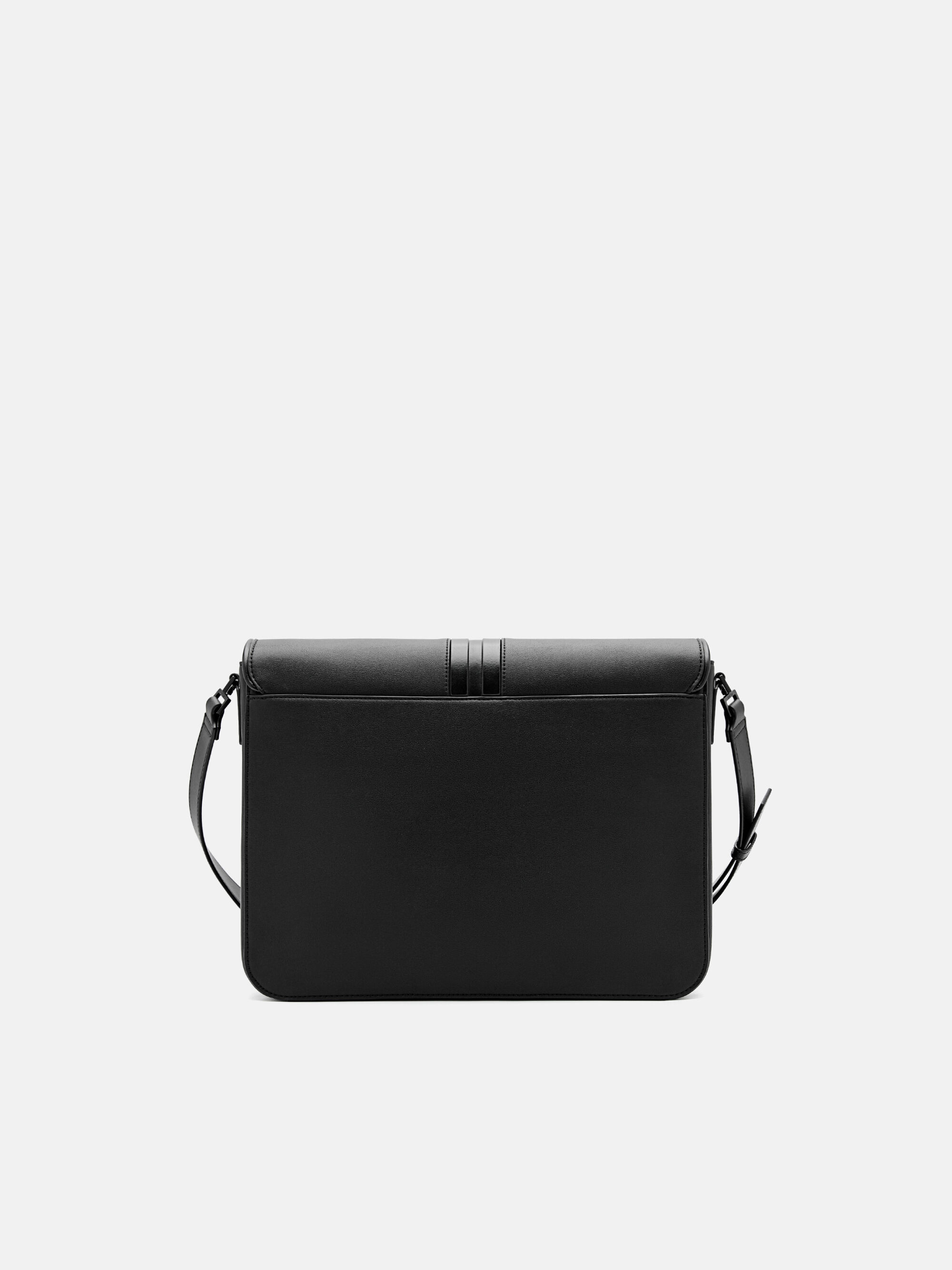 Textured Panel Messenger Bag - Black - PEDRO ID