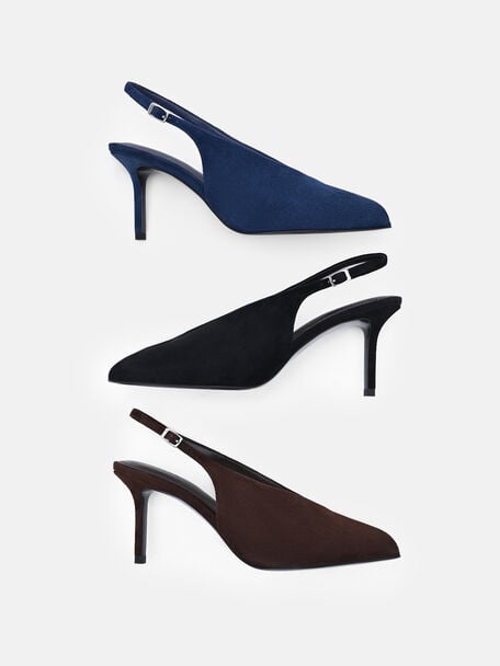 Sylvie Suede Slingback Heel Pumps, , hi-res