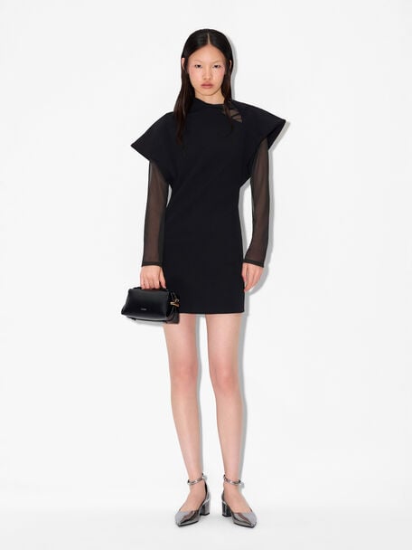 PEDRO Icon Leather Heel Sandals, Black