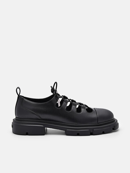 Ethel Laced Loafers, Black, hi-res