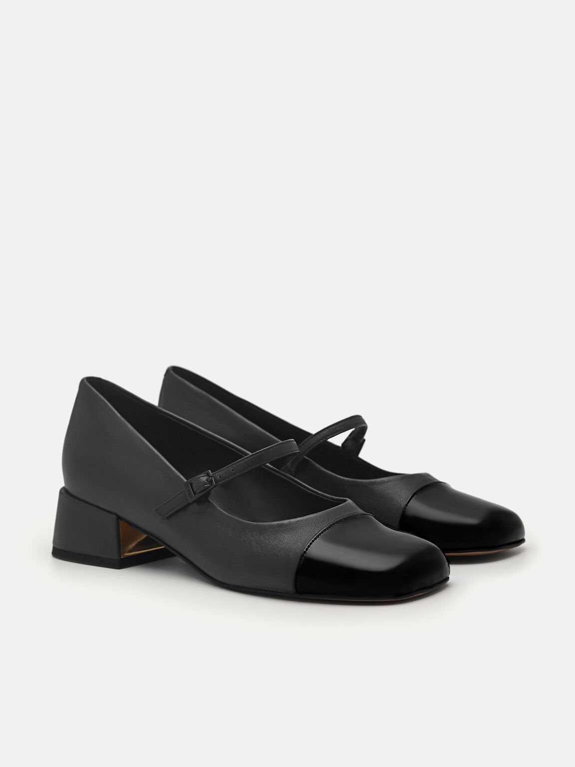 Pumps Mary Jane Kulit Bianca, 
