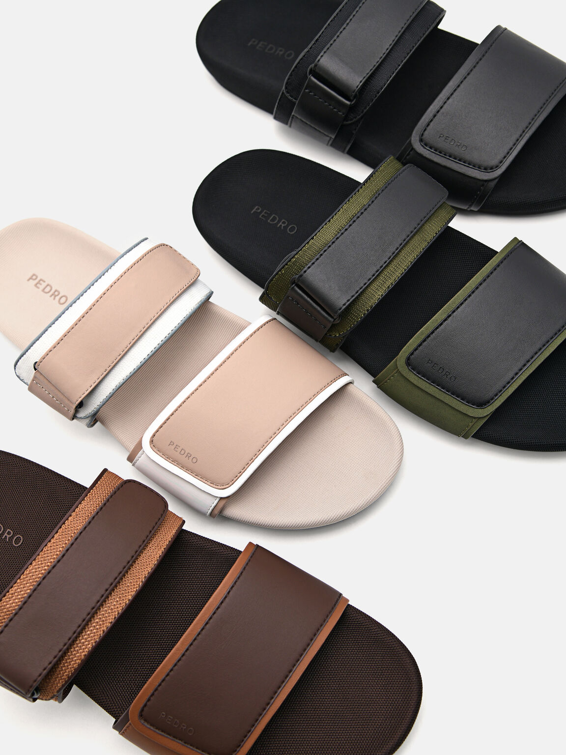 Double Strap Slide Sandals, 