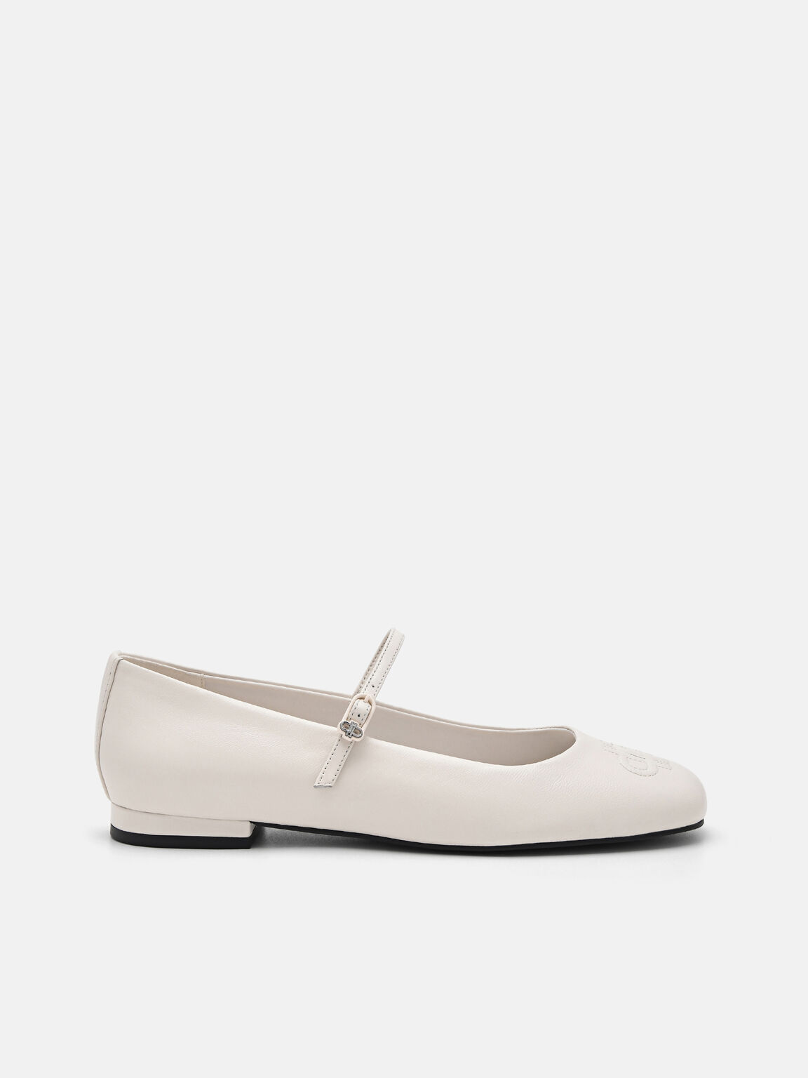 PEDRO Icon Leather Ballerina Flats, Chalk
