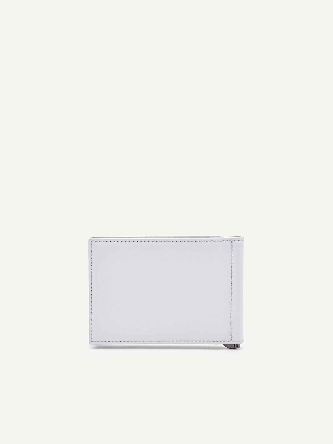 Tempat Kartu Bi-Fold Kulit Oliver dengan Klip Uang, 