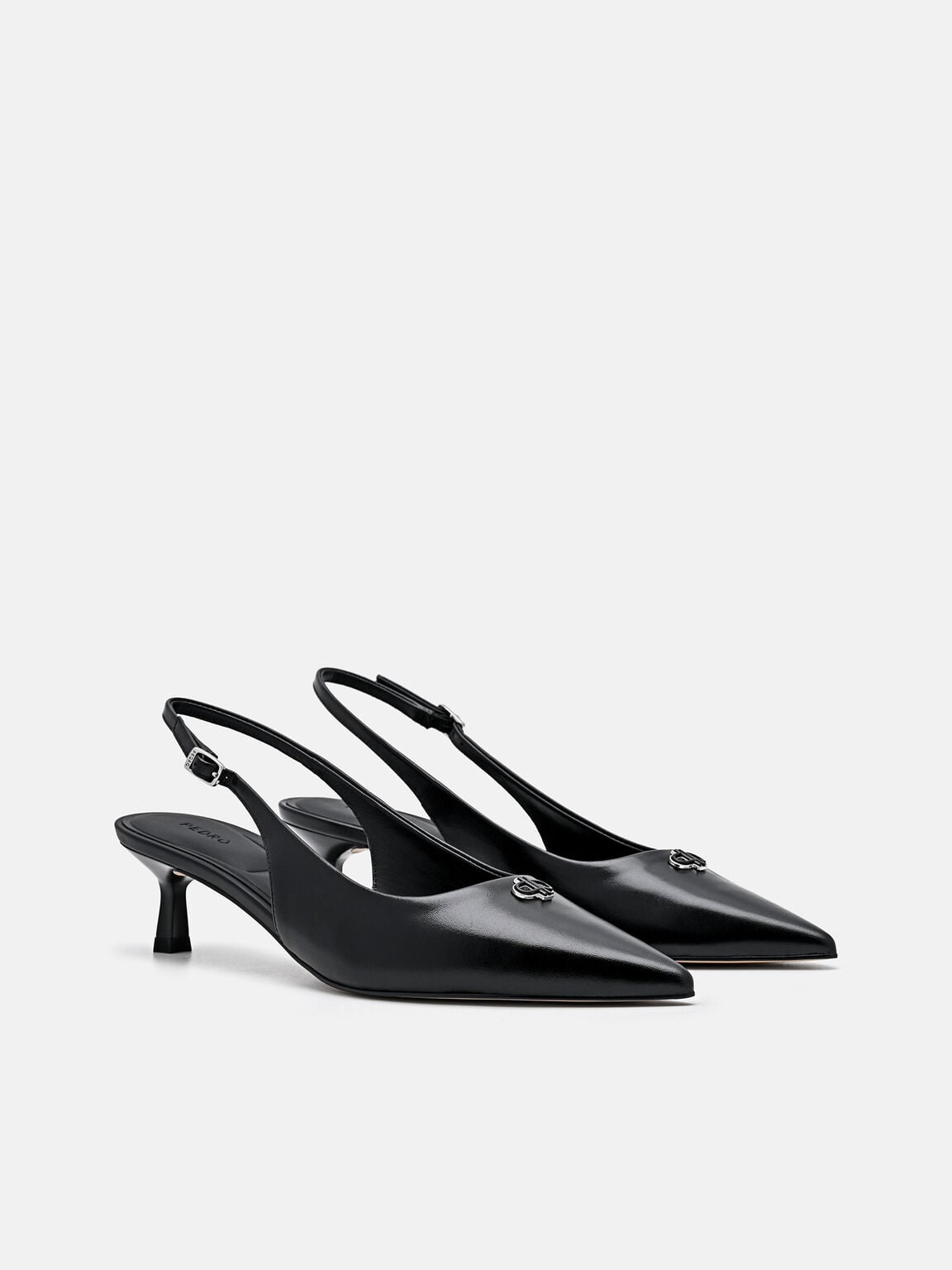 Sepatu Hak Slingback Kulit, , hi-res