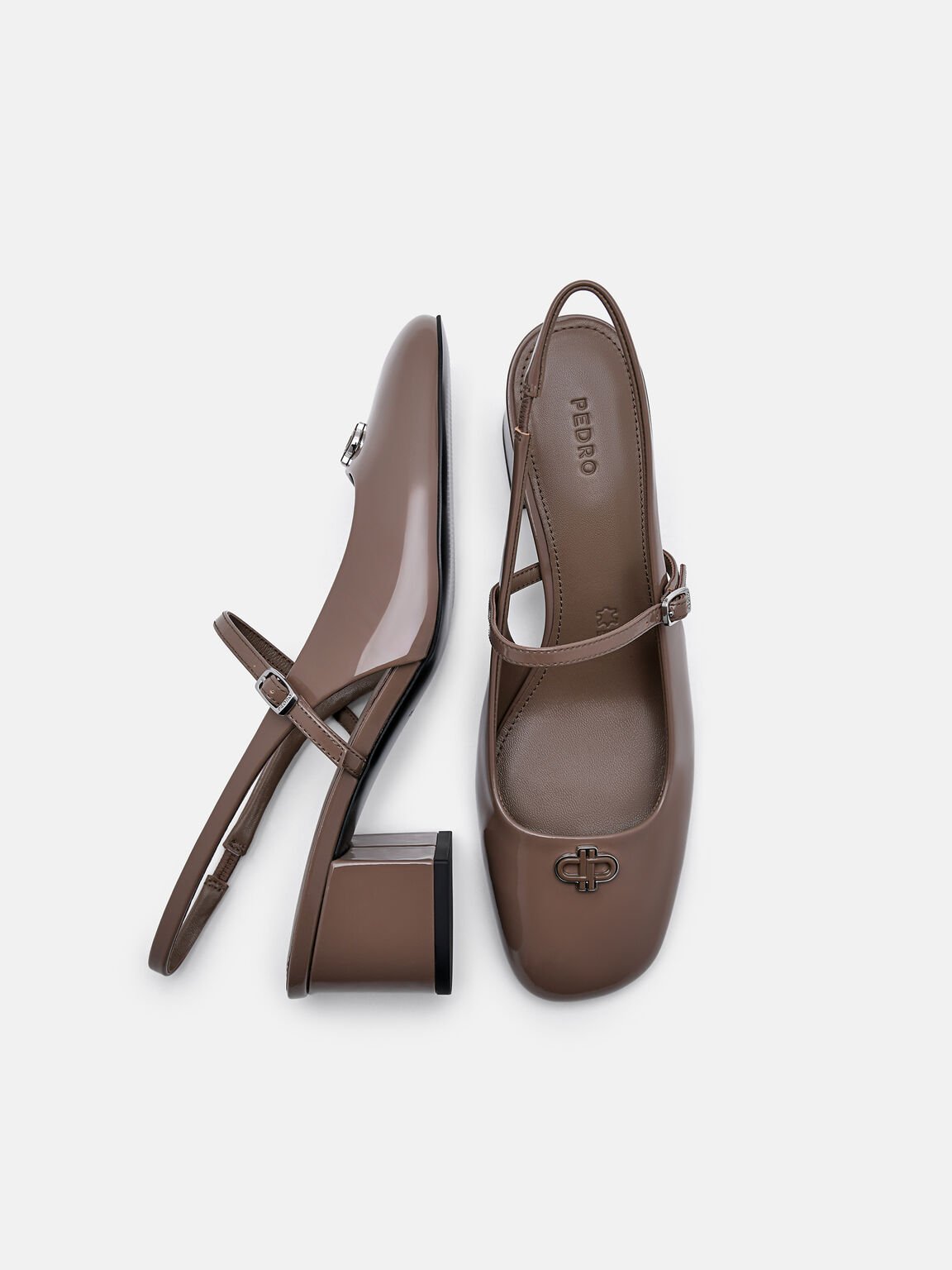 PEDRO Studio Pumps Slingback Kulit Patent, 