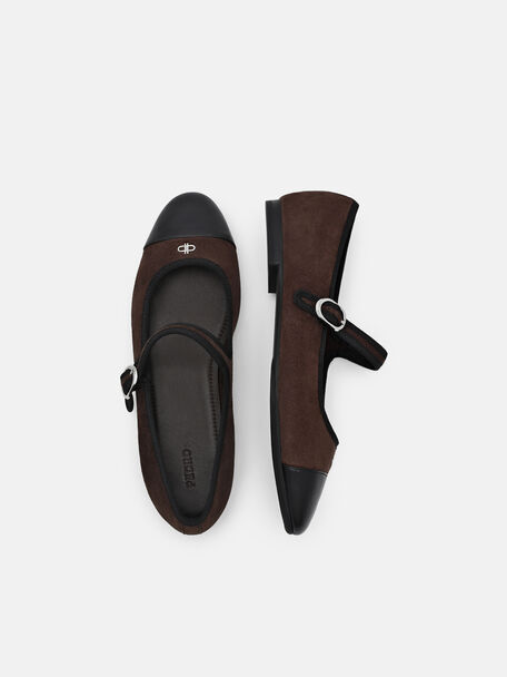 Sepatu Flat Balerina Suede Alina, , hi-res