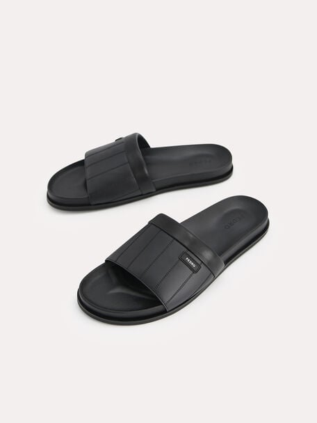 PEDRO Icon Leather Heel Sandals, Black
