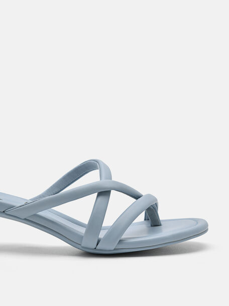 PEDRO Icon Leather Heel Sandals, Black