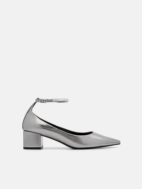 PEDRO Icon Leather Heel Sandals, Black