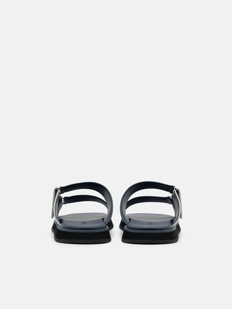 PEDRO Icon Leather Heel Sandals, Black