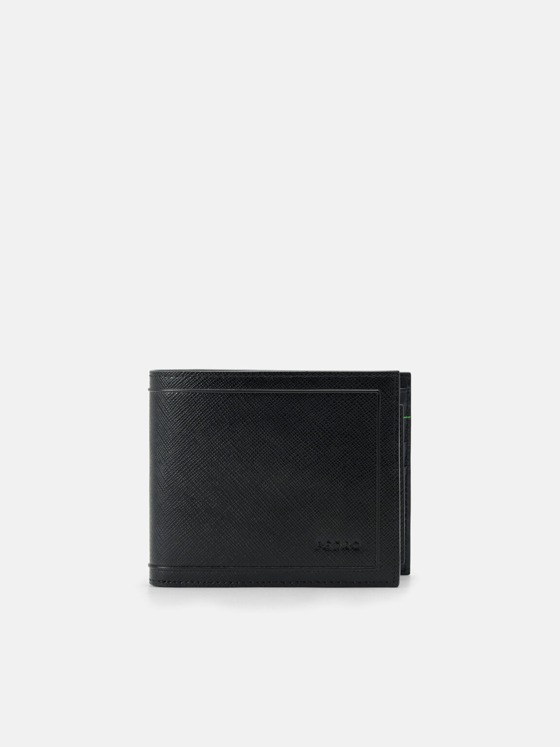 Saffiano Leather Bi-Fold Wallet with Insert, Black, hi-res